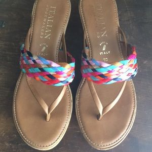 Multicolored wedge sandal